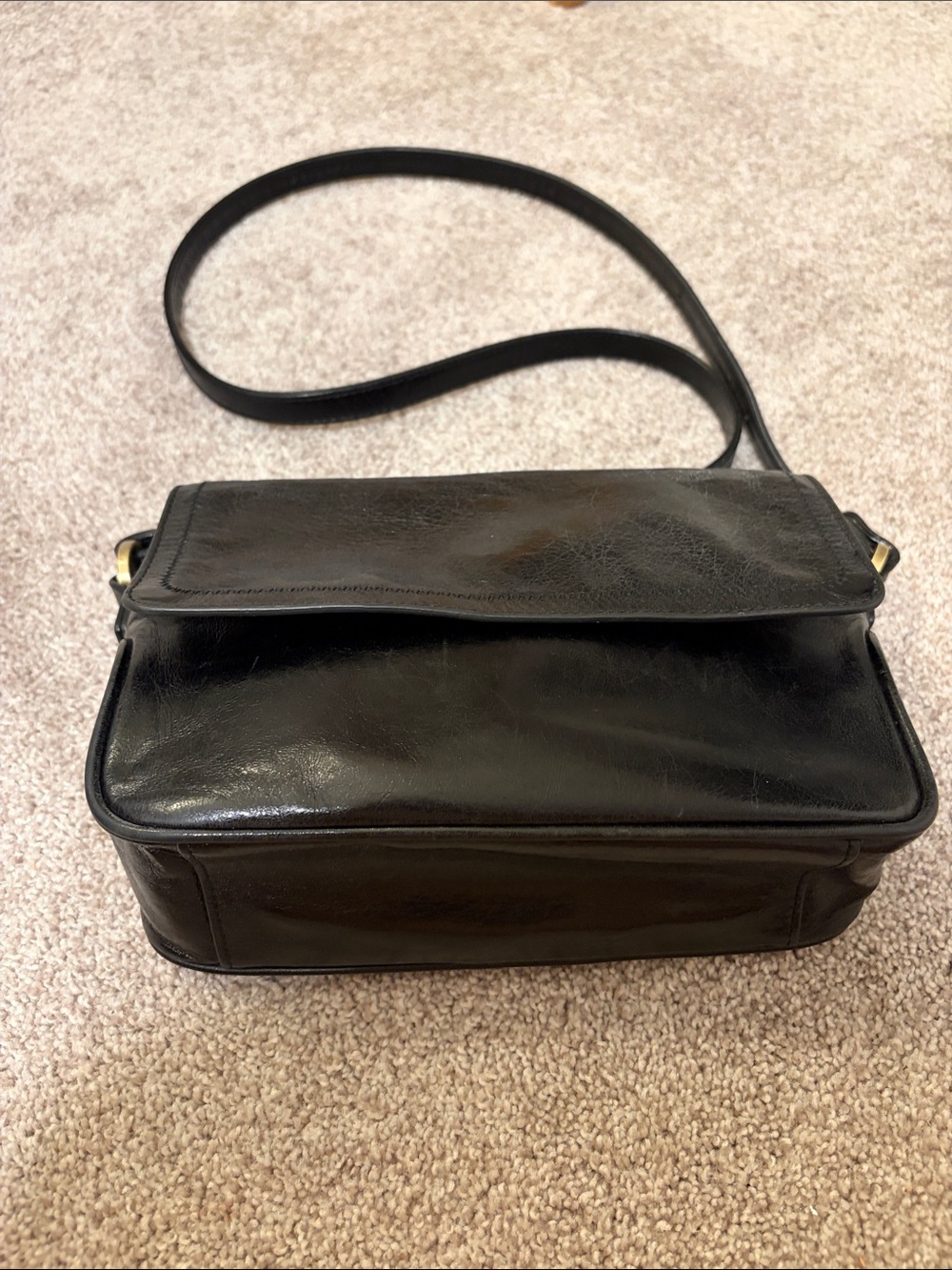 Black Leather Hobo International Crossbody Bag - Picture 3 of 10